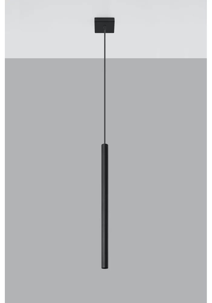 Apparecchio a sospensione nero Singolo Fideus - Sollux