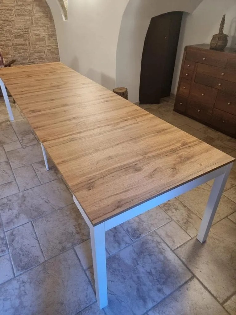 Tavolo consolle allungabile da pranzo moderno bianco 50x90 cm