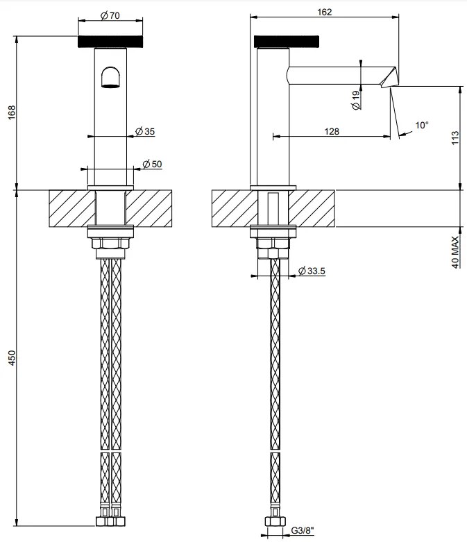 Rubinetto miscelatore lavabo monocomando senza scarico cromo Anello 63302 Gessi