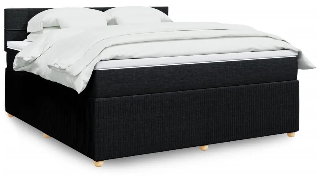 Giroletto A Molle Con Materasso Nero 180x200 Cm İn Tessuto /