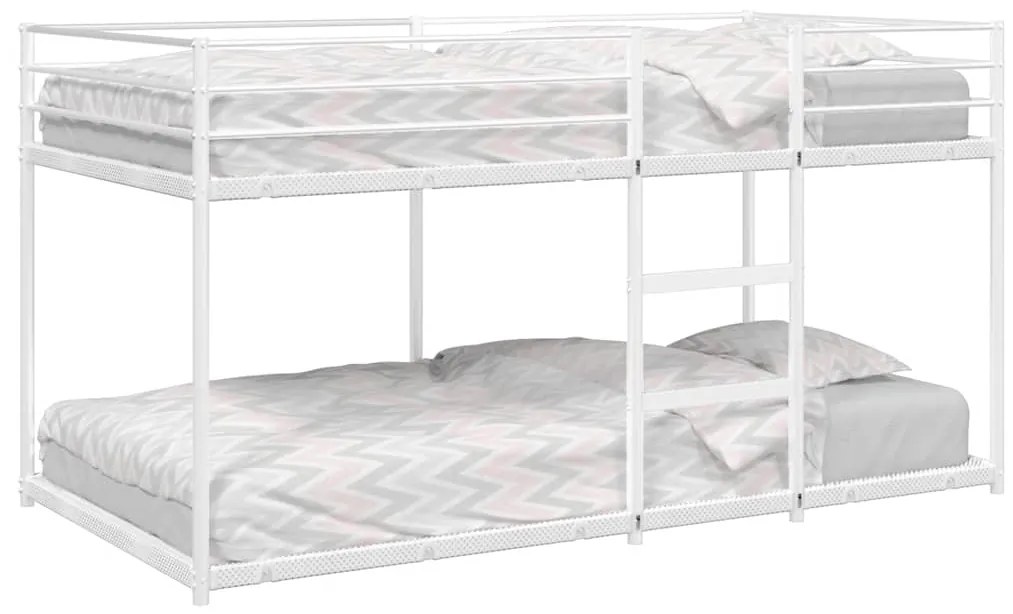 Letto A Castello Senza Materasso Bianco 100x200 Cm İn Acciaio /