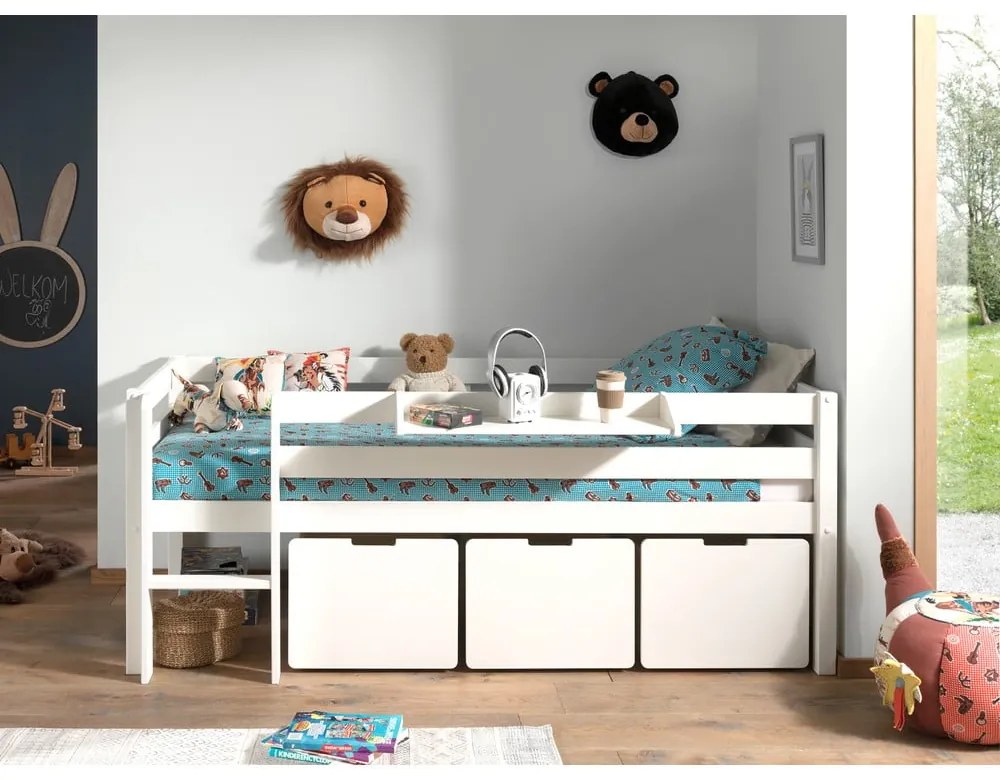 Letto rialzato per bambini bianco, 90 x 200 cm Pino - Vipack