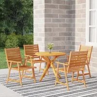 Set Mobili da Pranzo per Giardino 5 pz Legno Massello di Acacia cod mxl 49993