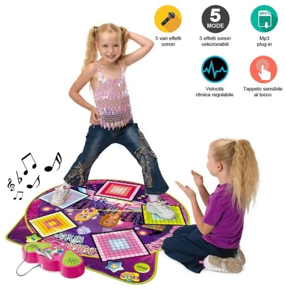 Trade Shop - Tappeto Musicale Da Ballo Dance Mixer Playmat Ingresso Mp3 Ritmo Regolabile