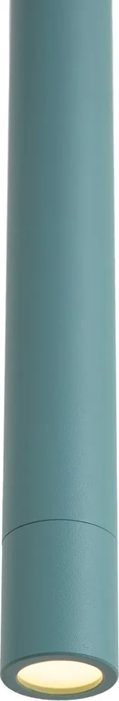 Lampada a sospensione moderna blu con piastra a soffitto integrata - Chuba