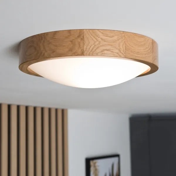 Plafoniera OAK SLIM 1xE27/60W/230V rovere Ø 27 cm