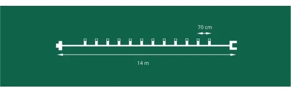 Catena luminosa LED di espansione per esterni CONE FILAMENT, 20 lampadine E10, 14 m, multicolore/bianco caldo, IP44