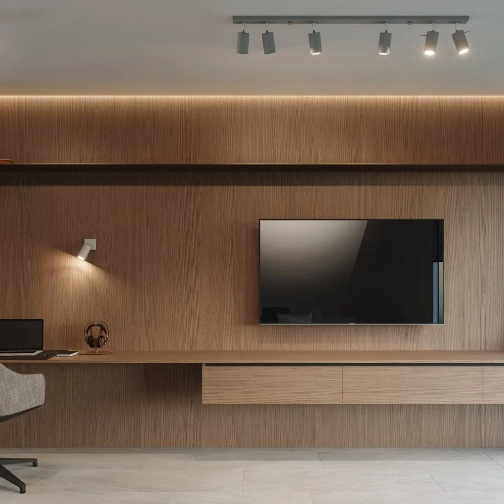 Plafoniera da soffitto in Acciaio 3xGU10 RING 3 Orientabile Grigia