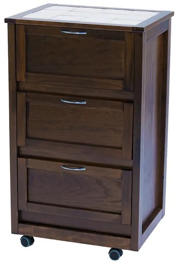 Carrello mobiletto con ante in legno a ribalta Noce LANDHELL