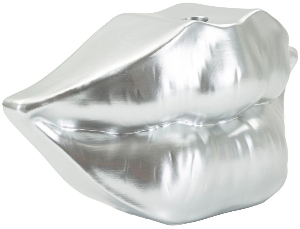 Vaso Mouth Lip Silver Cm 23X8X12 Design Unico e Elegante