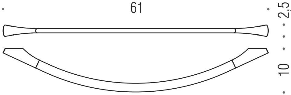 Colombo Land B2811 portasciugamani 61 cm a parete Cromo