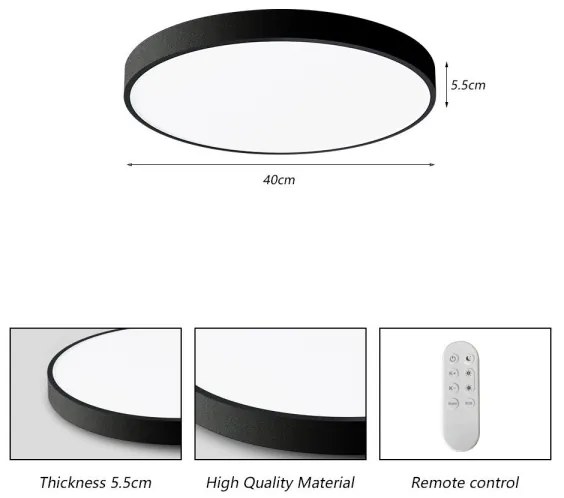 Immax NEO 07248L-Luce LED dimmerabile SEMPLICI 36W/230V Wi-Fi Tuya nero +RC