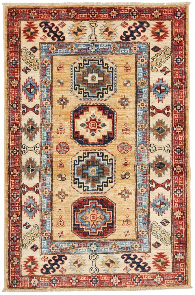 Kazak Tappeto 150 x 100 Beige (Pakistan) Annodato A Mano