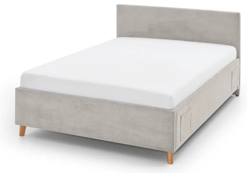 Letto da bambini beige imbottito con contenitore con rete inclusa 120x200 cm Cool – Meise Möbel