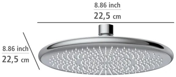 WENKO 23998100 - Soffione doccia WATERSAVING SYSTEM 22,5x22,5 cm cromo lucido