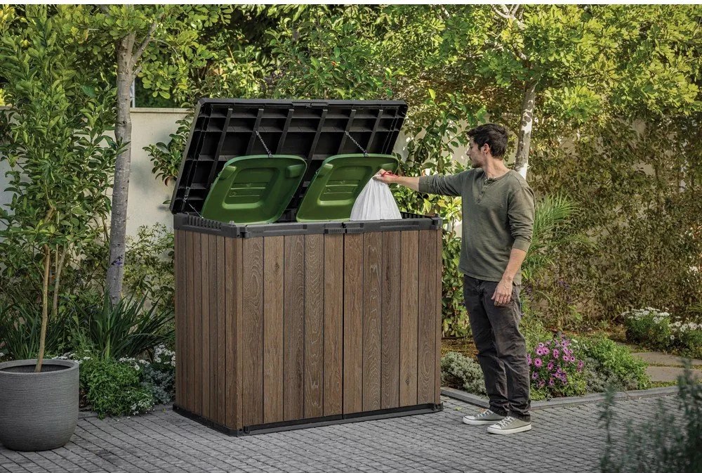 Contenitore da giardino marrone scuro in plastica Deco – Keter