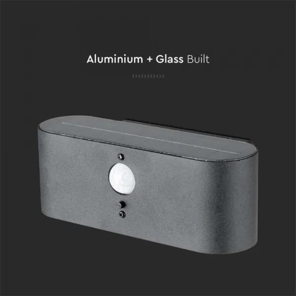 Lampada solare da parete LED esterna con sensore LED/2,5W/3,7V 3000K IP54