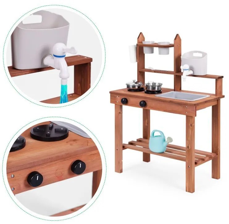 Cucina per bambini in legno di abete + accessori