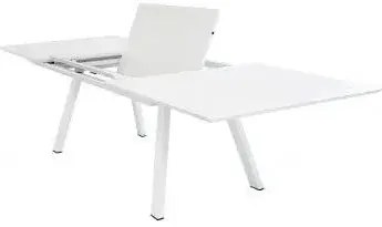 Tavolo rettangolare Zante allungabile 200/300 x 110 in alluminio, Bianco