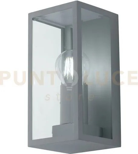 Applique mondrian silver 1 luce attacco e27 ip44 11x13x23,6cm in me...