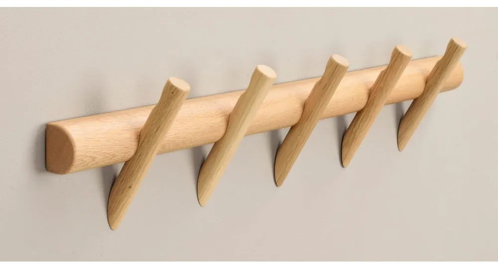 Appendiabiti da parete in legno di quercia in colore naturale Hillmond - Rowico