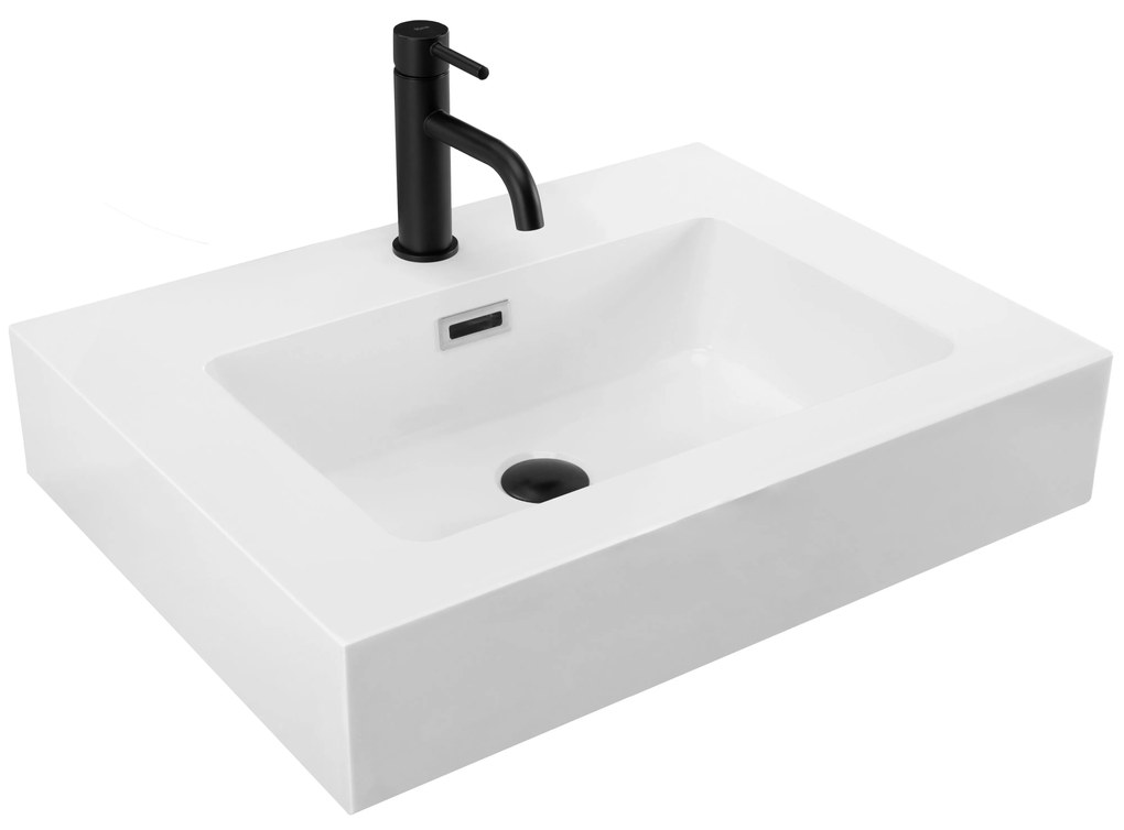 Lavabo da appoggio in ceramica Rea Alison White