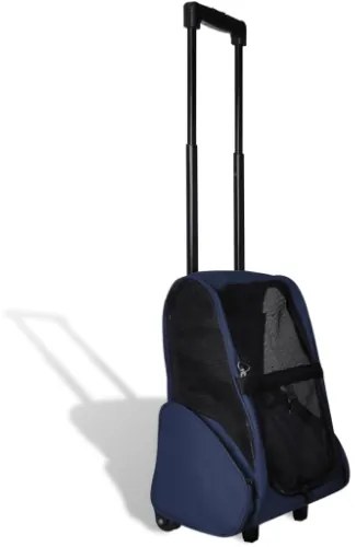 Trolley Trasportino per Animali Pieghevole Multifunzione Blu