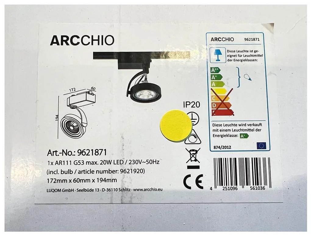 Arco - Faretto LED per sistema a binario RICK AR111 1xG53/13W/230V
