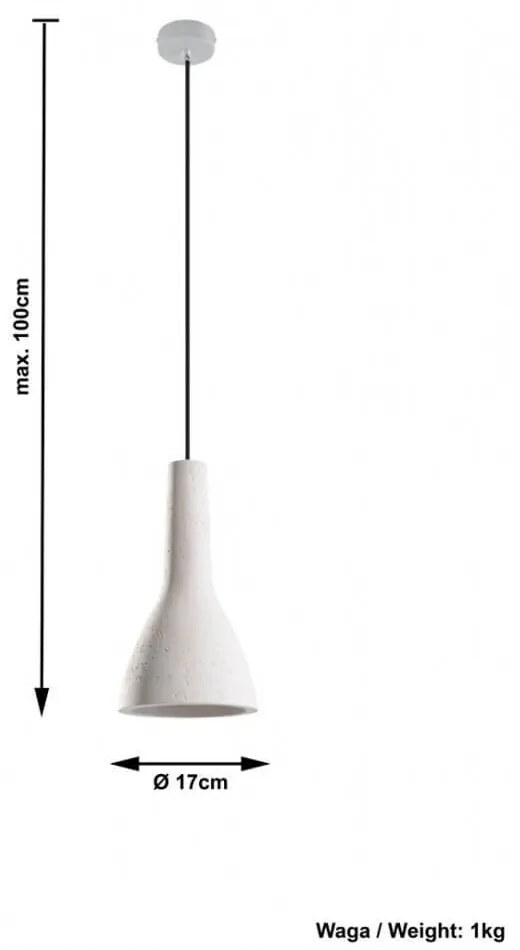 Lampadario a sospensione in Cemento EMPOLI E27 da interno Colore del corpo Cemento