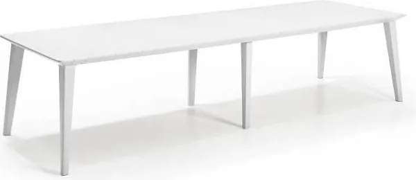 Tavolo da pranzo per giardino Lima KETER struttura e superficie in resina bianco per 12 persone 313x98cm
