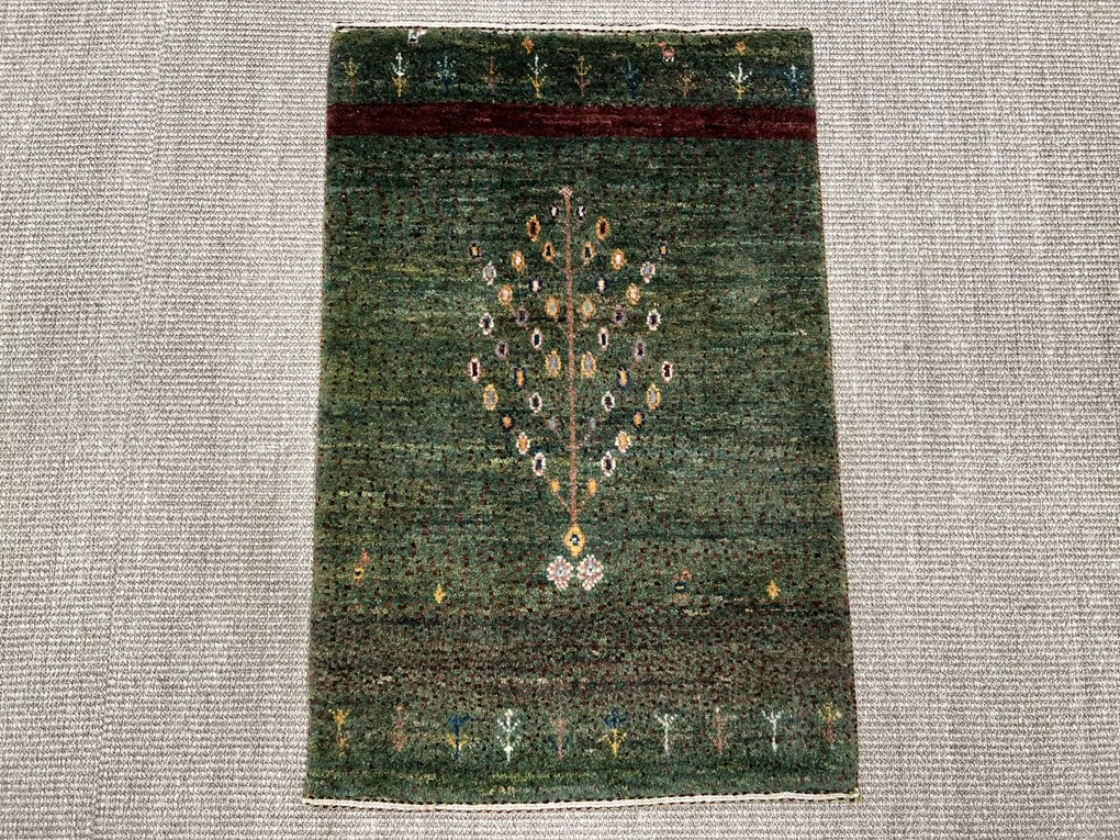 Loribaft Tappeto persiano 80x50 Verde (Iran) Annodato A Mano