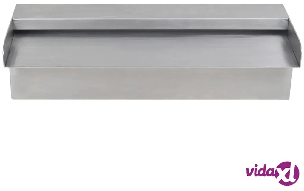 vidaXL Fontana a Cascata per Giardino Rettangolare Acciaio Inox 30 cm