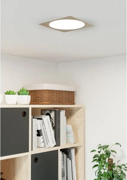 Eglo 901411 - Faretto da incasso LED FUEVA, 18,5W, 230V, 21,6x21,6 cm, cromato