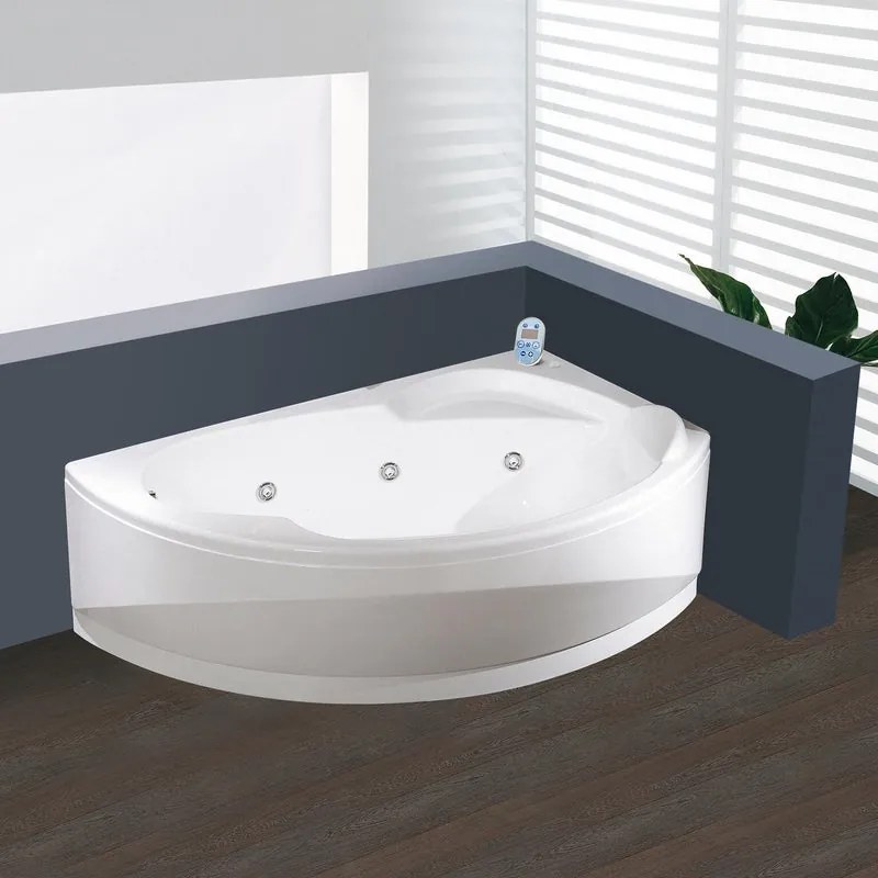 Vasca idromassaggio full optional con schienale dx SAMOA bianco 165 x 85 cm 5 idro jets whirlpool orientabili con 12 jets airpool