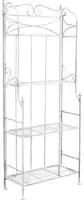 Scaffale 4 ripiani in acciaio bianco antico 61x156x32 cm