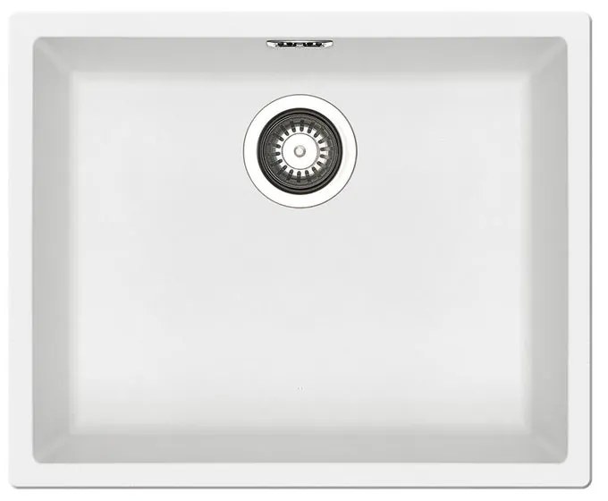 Lavello sottotop 1 vasca PYRAMIS Mistral fibra di vetro L 40 x L 50 cm bianco