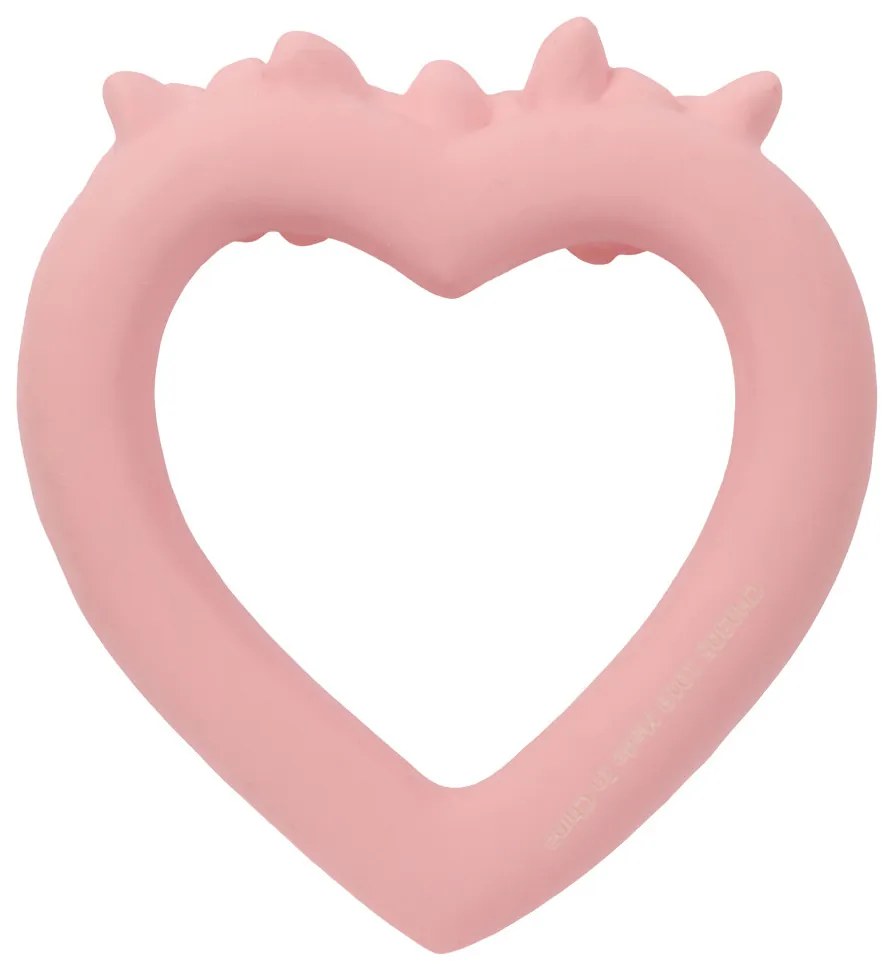A Little Lovely Company - anello dentizione in gomma naturale - cuore rosa