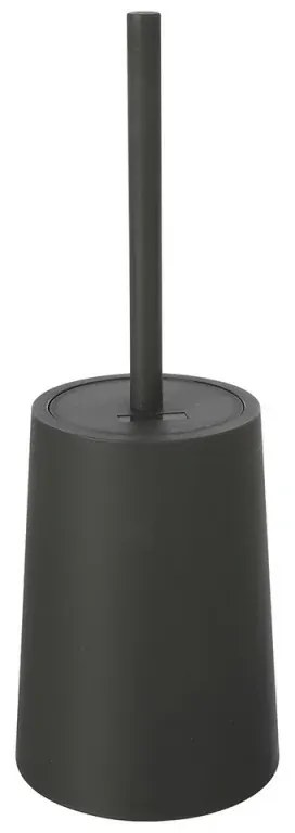 Porta scopino wc da appoggio in plastica grigia dal design tondo