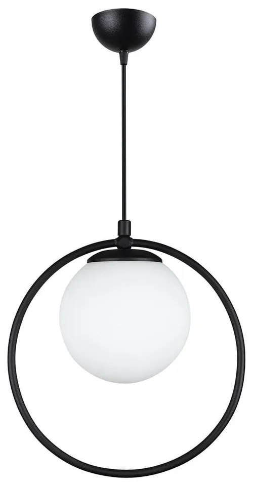 Lampada a sospensione in metallo nero con paralume in vetro ø 15 cm Ates - Squid Lighting