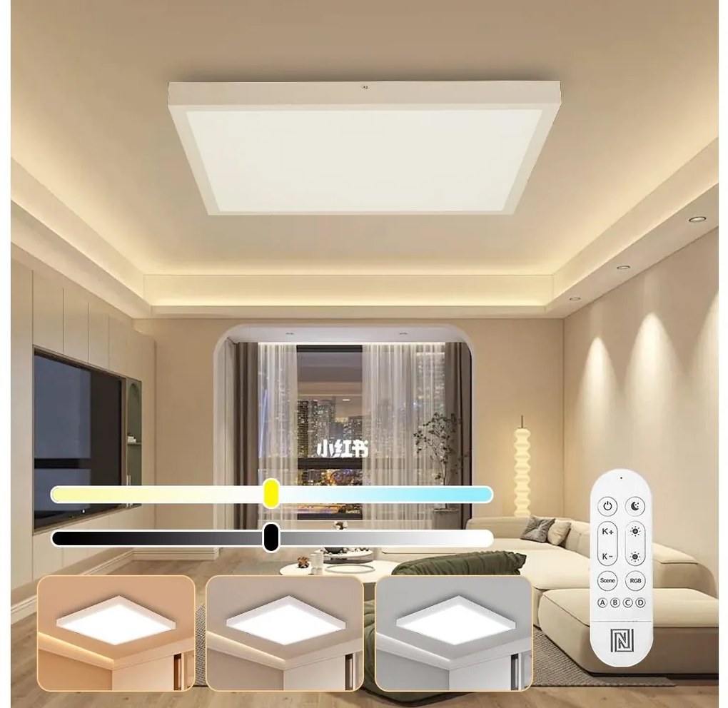 Immax NEO 07277L -Lampada LED dimmerabile da bagno FRAME 50W/230V IP44 Wi-Fi Tuya+RC