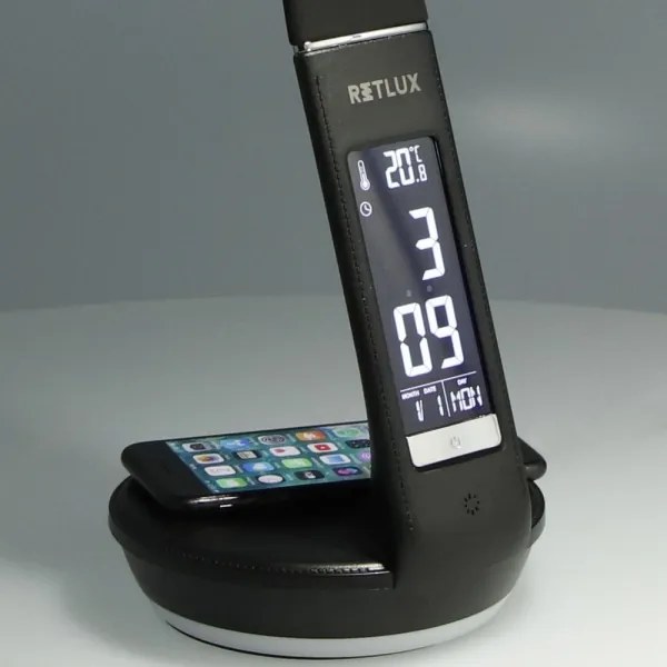 Retlux-LED Lampada dimmerabile con ricarica wireless Qi e display LED/6W/230V 3000/4000/6000K