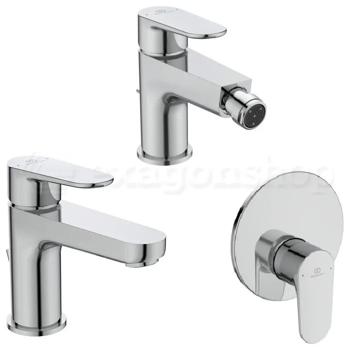 Ideal Standard Cerafine O Set Miscelatore per Lavabo Bidet e Doccia con Corpo ad Incasso Cromo