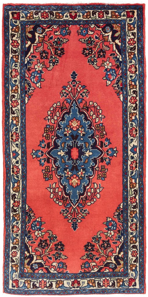 Sarouk Tappeto 140x70 Rosso (Iran) Annodato A Mano