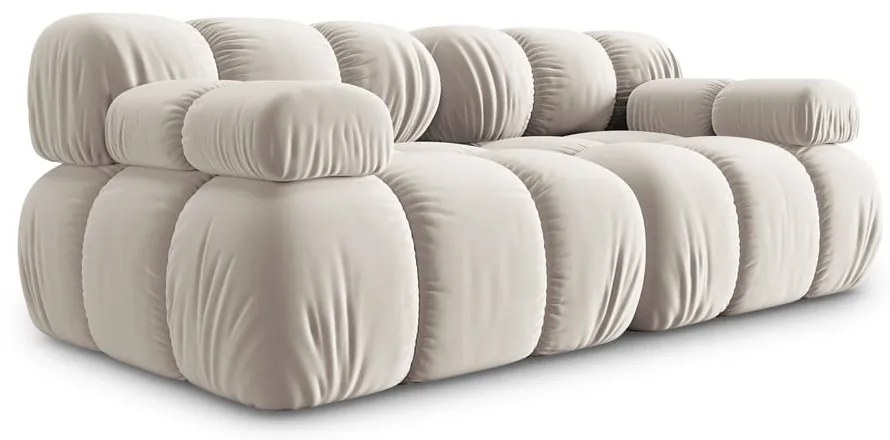 Divano componibile beige con rivestimento in velluto 188 cm Bellis – Micadoni