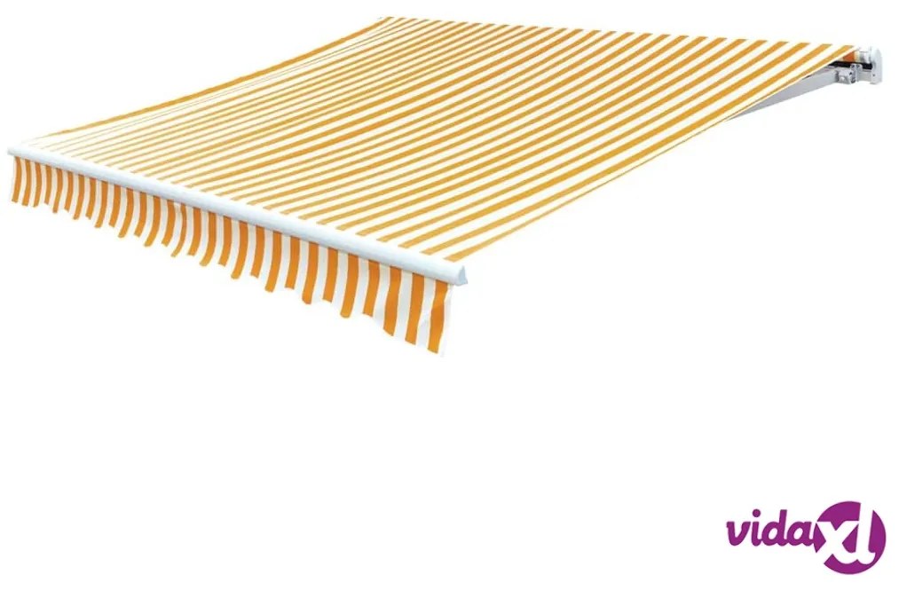 vidaXL Tenda Parasole Tela Giallo e Bianco 4x3m (Telaio non Incluso)