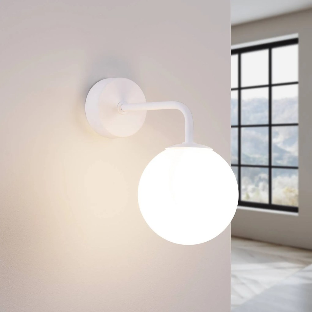Applique da parete Astral SOLLUX LIGHTING, dimmerabile, Bianco / Opale, Soggiorno / Sala da pranzo, Vetro, Moderno, Applique