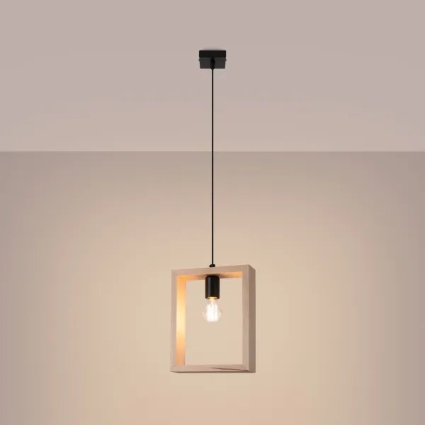 Sollux SL.1310 - Lampadario a sospensione con filo ARIES 1xE27/15W/230V faggio/beige