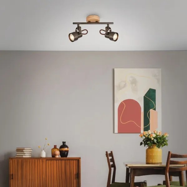 Brilo - TAHUN Faretto LED 2x GU10/5W/230V, Brown