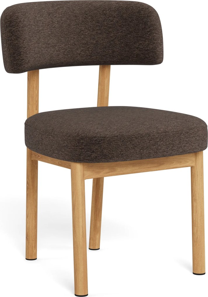 Sedia imbottita TORAY Marrone (Apia 442) / struttura rovere naturale