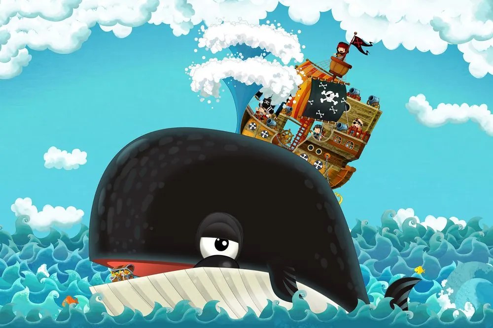 Carta da parati – Nave pirata sulla balena